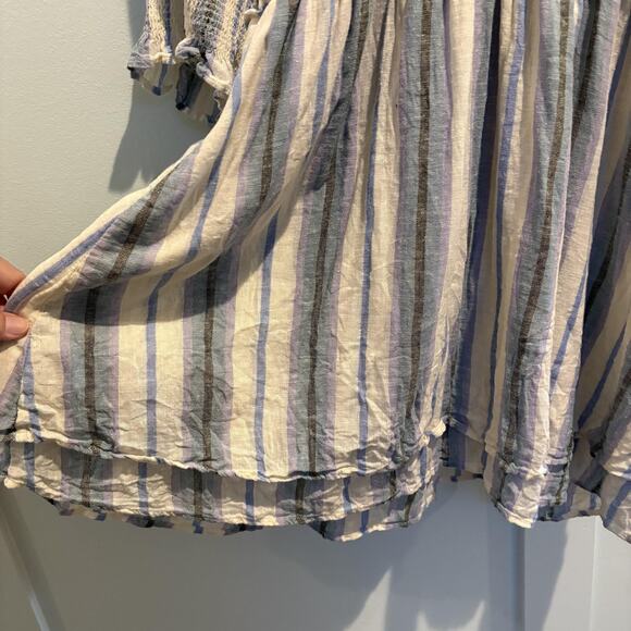 Rails Dress Womens XL Blue Purple Catania Stripe Crystal Smocked Ruffle Boho - Picture 9 of 16